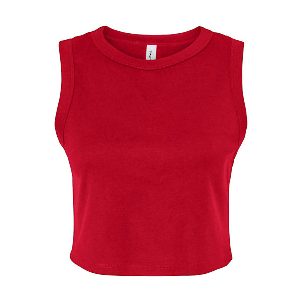 Bella + Canvas Dam/Dam Plain Micro-Rib Muscle Crop Top 6 Solid Red 6 UK - 8 UK