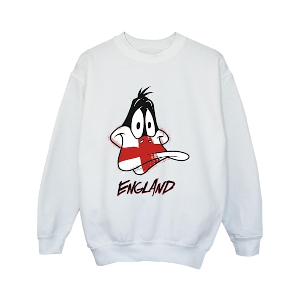 Looney Tunes Boys Daffy England Face Sweatshirt 9-11 år Vit White 9-11 Years