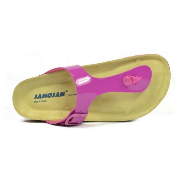 Sanosan Dam/Dam Geneve Lacklädersandaler 6 UK Fuc Fuchsia/Brown 6 UK