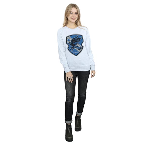 Harry Potter Dam/Kvinnor Ravenclaw Crest Flat Sweatshirt M He Heather Grey M