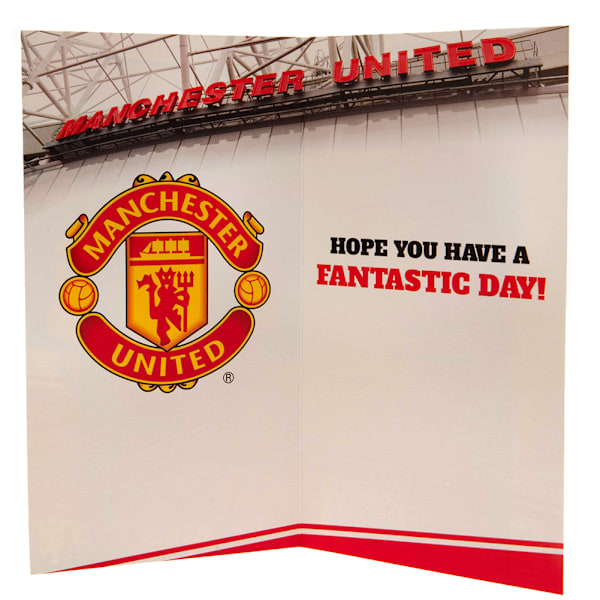 Manchester United FC No 1 Fan Födelsedagskort En Storlek Röd/Gul Red/Yellow One Size