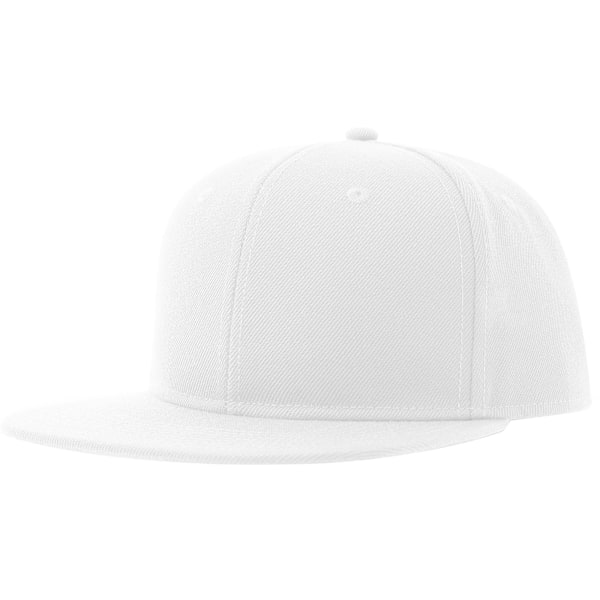 Atlantis Unisex Vuxen 6 Panel Hållbar Flat Peak Baseball Cap White One Size