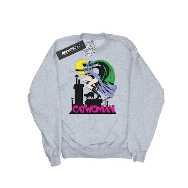 DC Comics Catwoman Text Logo Sweatshirt S Sports Grey för män Sports Grey S