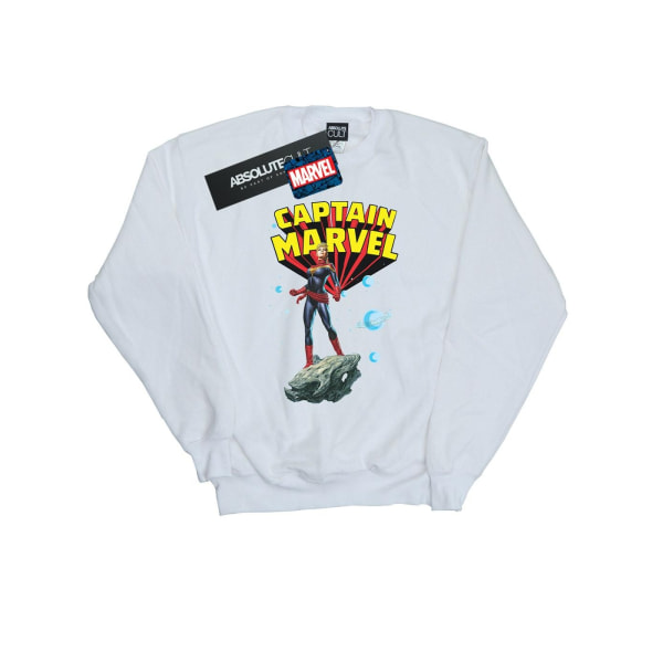 Marvel Dam/Kvinnor Captain Marvel Space Pose Sweatshirt L Vit White L