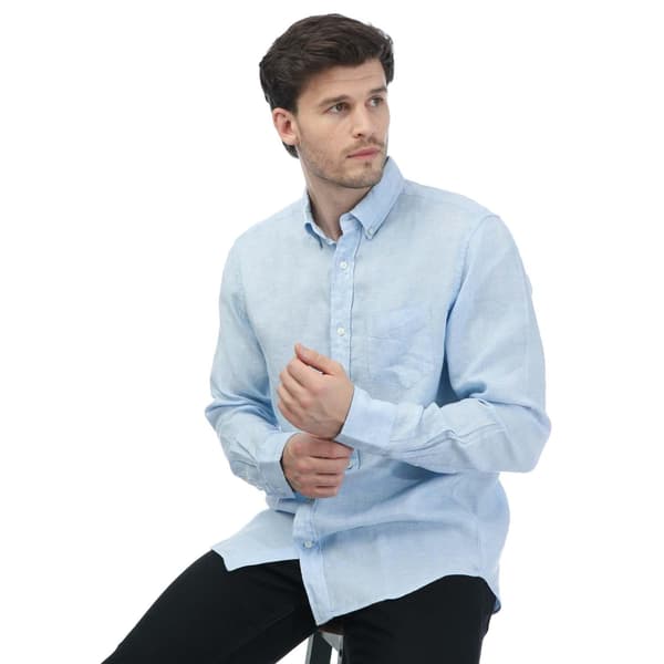 Gant Herr Linneskjorta Regular M Blå Blue M
