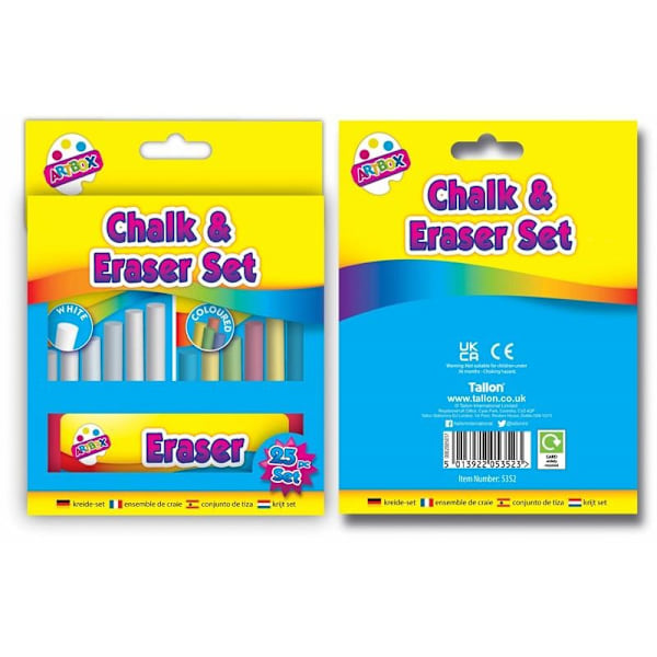 ArtBox krit- och suddgummiset (25-pack) En storlek Flerfärgad Multicoloured One Size