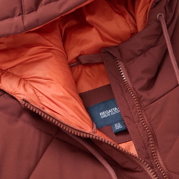 Regatta Dam Elryse Quiltad Lång Jacka 10 UK D Dark Cherry/Brick 10 UK