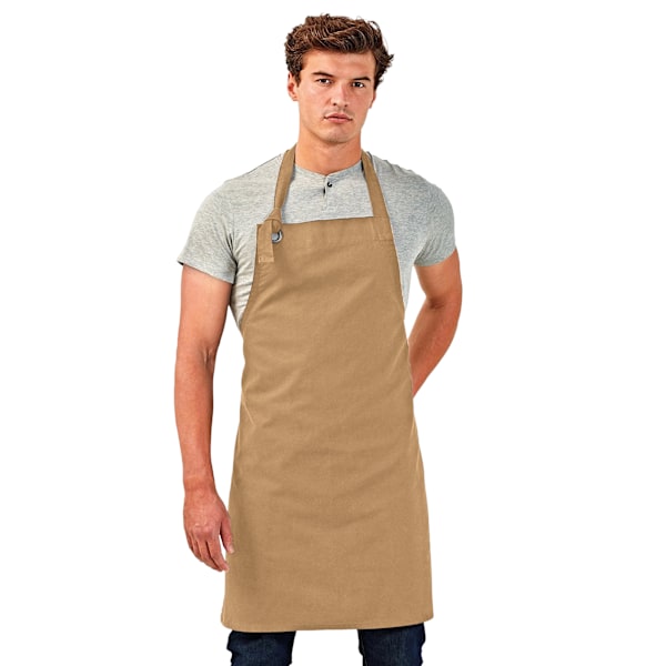 Premier Unisex Calibre Heavy Cotton Canvas Haklappsförkläde (2-pack) Khaki One Size
