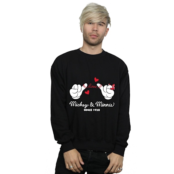 Disney Herr Mickey Mouse Love Hands Sweatshirt 3XL Svart Black 3XL