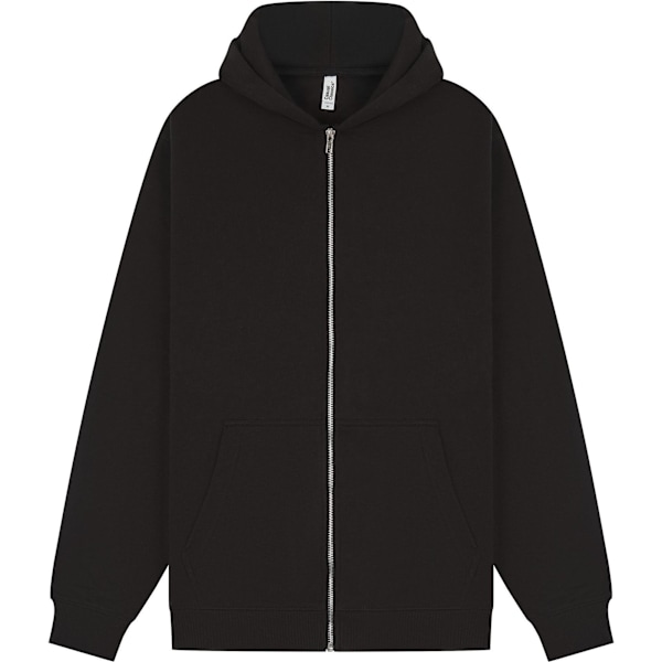 Casual Classics Unisex Vuxen Core Ringspun Bomull Hög Full Zip Black S