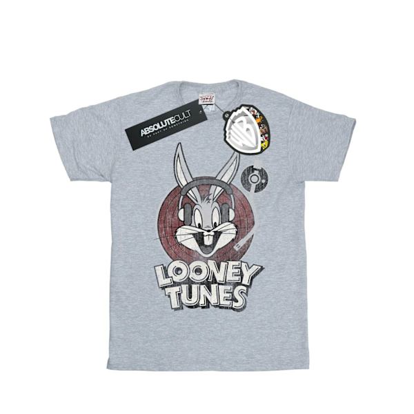 Looney Tunes Dam/Damer Bugs Bunny Cirkel Bomull Logotyp Pojkvän Sports Grey M