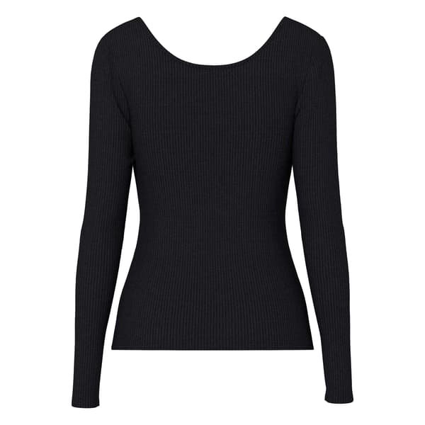 Pieces Dam Ribbad Topp M Svart Black M