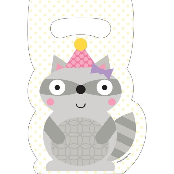 Creative Party Happi Woodland Party-väskor (paket med 8) One Size W White/Grey/Yellow One Size
