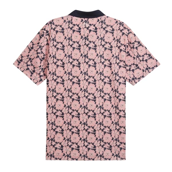 Puma Herr Fields Flower Pique Performance Pikétröja S Peach/Blå Peach/Blue S
