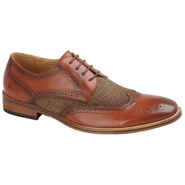 Goor herr 4 Eye läderfodrad Brogue Gibson sko 7 UK Tan Tan 7 UK