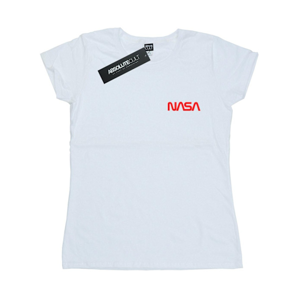 NASA Dam/Kvinnor Modern Logo Bröst Bomull T-shirt L Vit White L