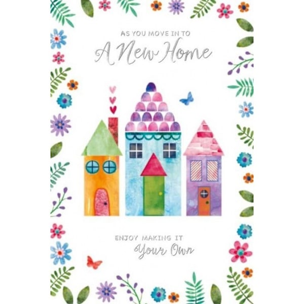 Simon Elvin New Home Floral Greetings Card (6-pack) One Size White/Multicoloured One Size