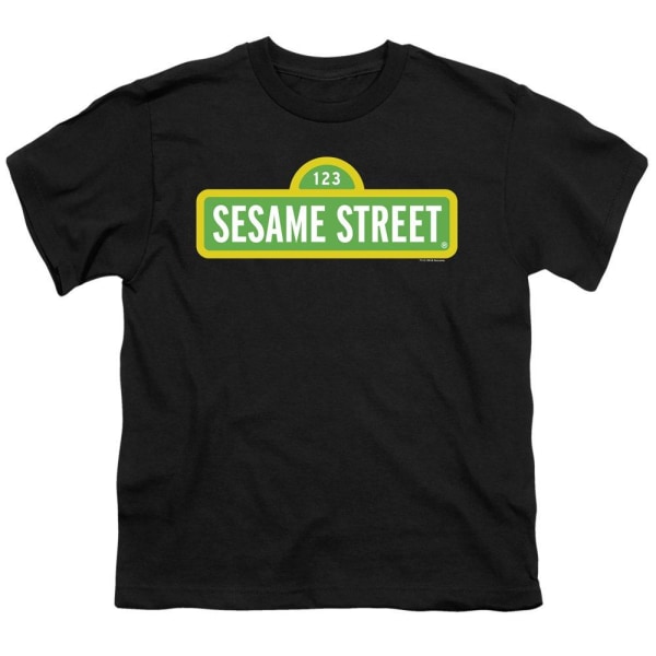 Sesame Street Barnens/Barnens Logotyp T-shirt 7-8 år Svart Black 7-8 Years