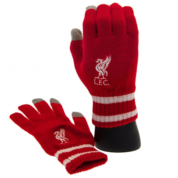 Liverpool FC Barn/Barn Knitted Crest Touch Gloves En Storlek Red One Size