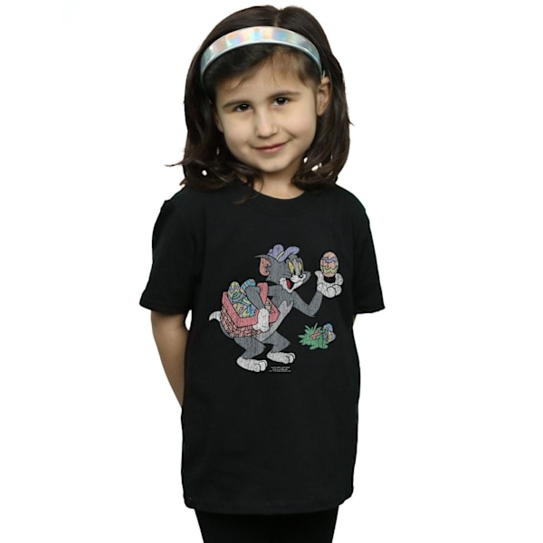 Tom And Jerry Girls Egg Hunt Bomull T-shirt 5-6 År Svart Black 5-6 Years