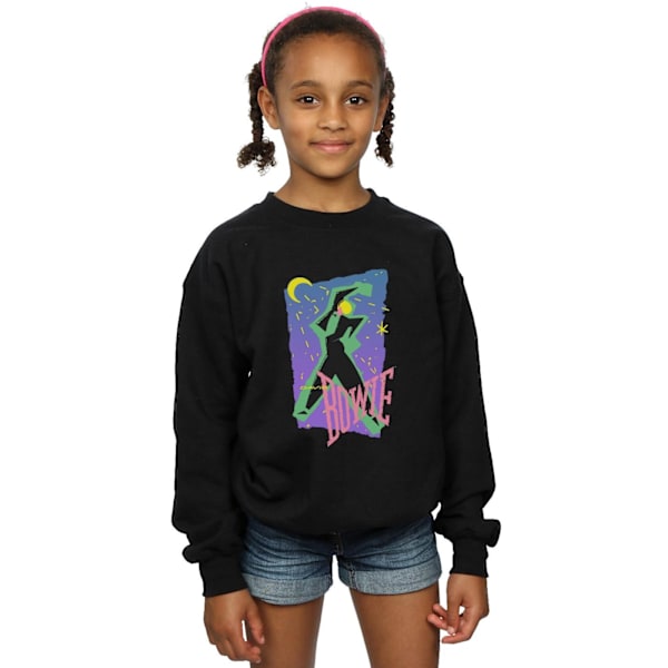 David Bowie Girls Moonlight Dance Sweatshirt 9-11 år Svart Black 9-11 Years