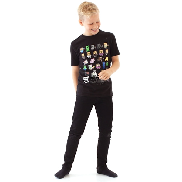 Minecraft Officiell Pojkar Sprites Karaktärer T-shirt 9-10 År B Black 9-10 Years