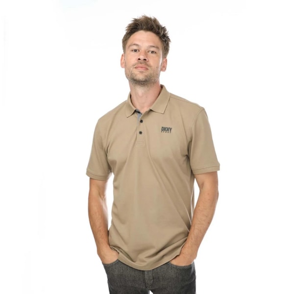 DKNY Herr Tonal Logo Pikétröja L Beige Beige L