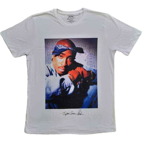 Tupac Shakur Unisex Vuxen Bandana bomull T-shirt S Vit White S