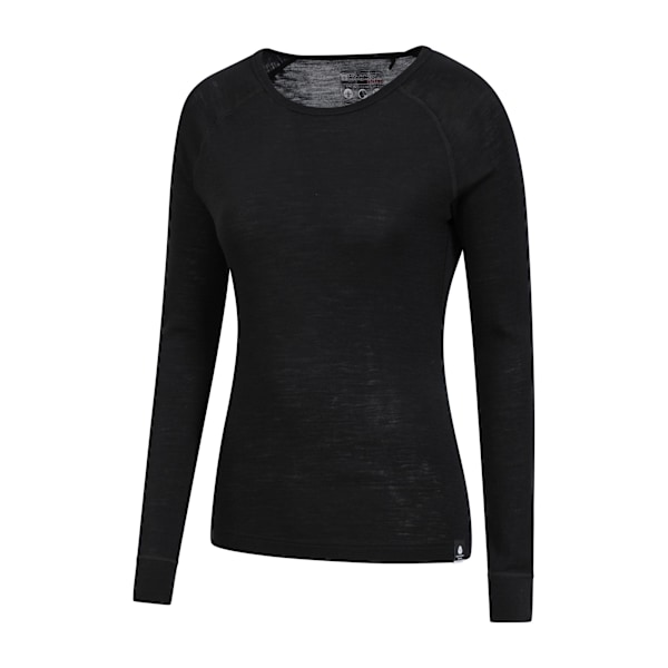 Mountain Warehouse Dam Base Layer i Merinoull med Rund Hals för Kvinnor Black 18 UK