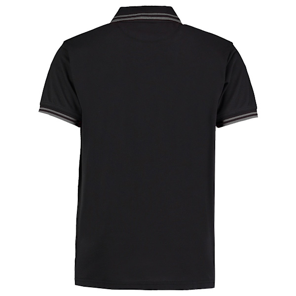 Kustom Kit Herr Tipped Classic Polo Shirt S Svart/Kol Black/Charcoal S