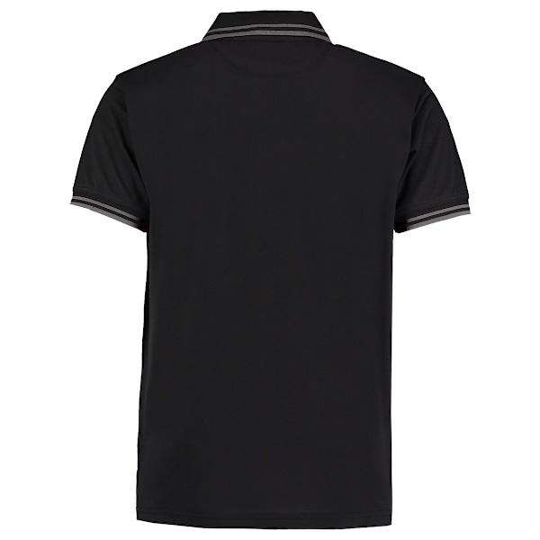 Kustom Kit Herr Tipped Classic Polo Shirt XL Svart/Kol Black/Charcoal XL