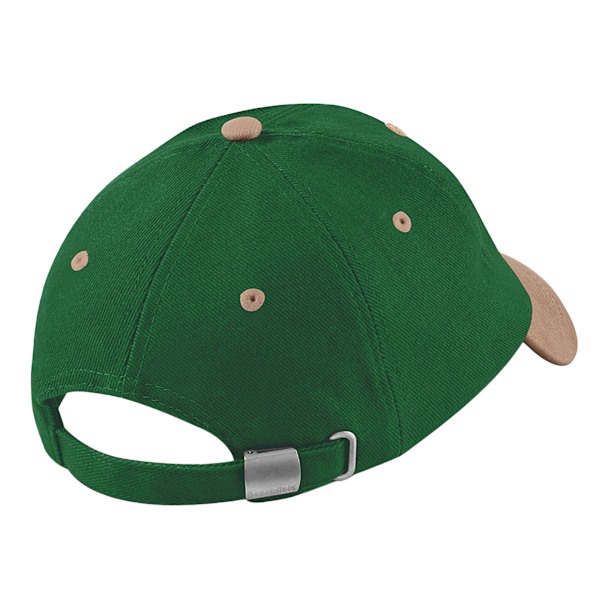 Beechfield Unisex Vuxen Tung Borstad Bomull Låg Profil Kepsen På Forest Green/Taupe One Size
