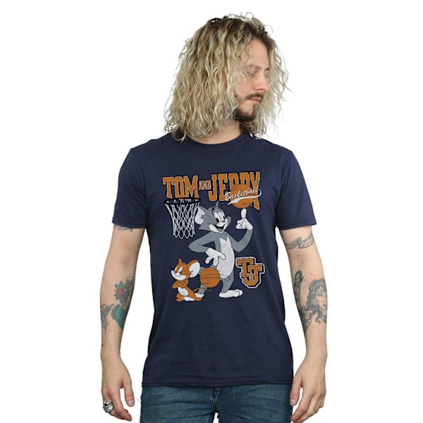 Tom och Jerry Herr Spinning Basketboll Bomull T-shirt M Marin Blå Navy Blue M