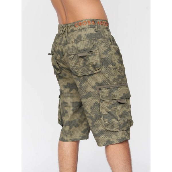 Crosshatch Mens Hanwhere Camo Cargo Shorts 32R Navy Navy 32R