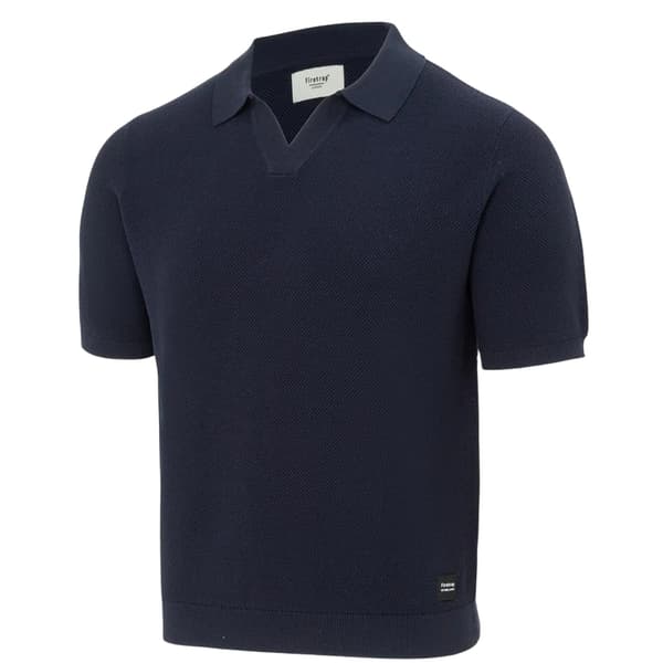 Firetrap Herr Texturerad Pikétröja S Blå Blue S