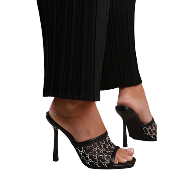 Where's That From Dam/Damer Lissabon Diamante Mesh Peep Toe M Black 4 UK