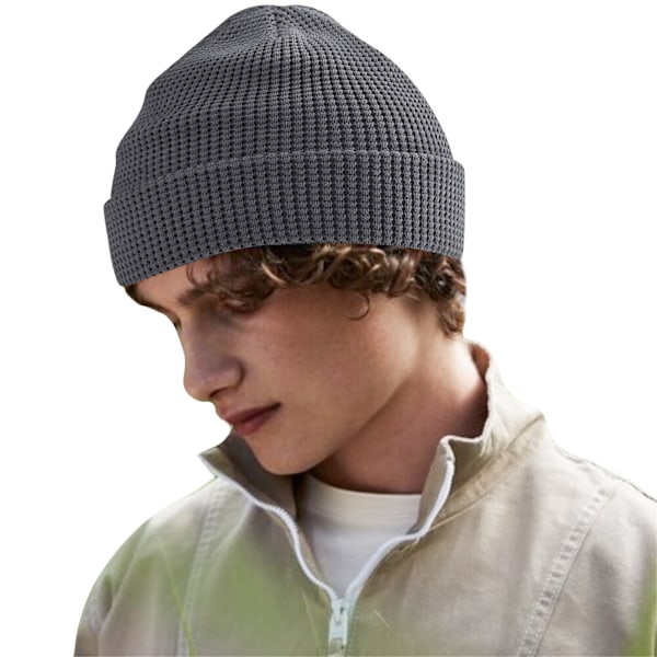 Beechfield Waffle Ekologisk Bomullsmössa En Storlek Grafit Graphite One Size