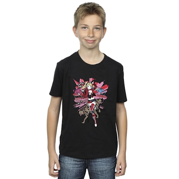 DC Comics Boys Harley Quinn Hyenas T-shirt 7-8 år Svart Black 7-8 Years