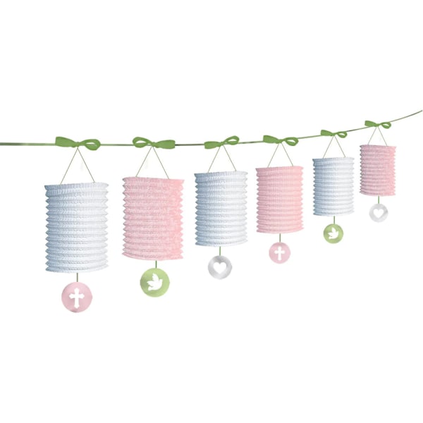 Amscan Papperslykta Girlang En Storlek Rosa/Blå Pink/Blue One Size