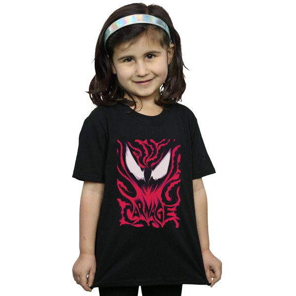 Marvel Girls Venom Carnage Cotton T-shirt 12-13 år Svart Black 12-13 Years