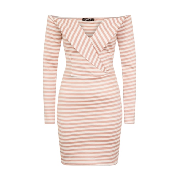 Girls On Film Dam/Dam Alexander V-Cut Lapel Klänning 12 UK P Pink/White 12 UK