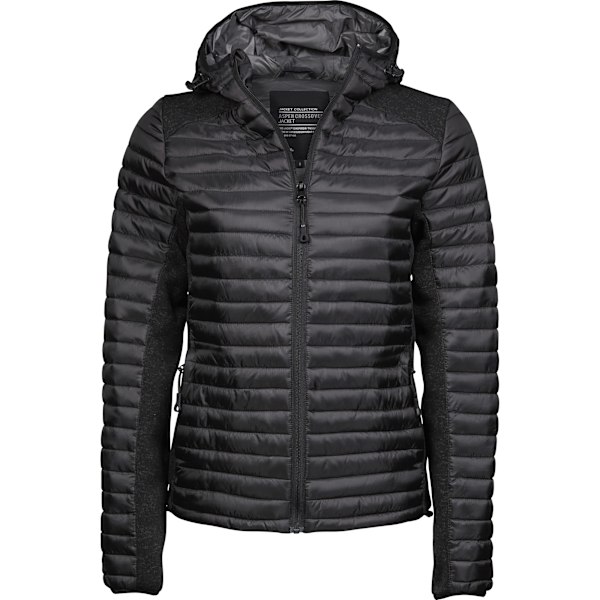 Tee Jays Dam/Kvinnor Crossover Huvtröja Vadderad Utomhusjacka X Black/Black Melange XL