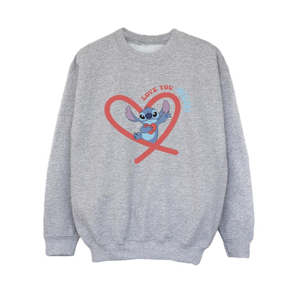 Disney Boys Lilo & Stitch Love You Mum Sweatshirt 9-11 år Sp Sports Grey 9-11 Years