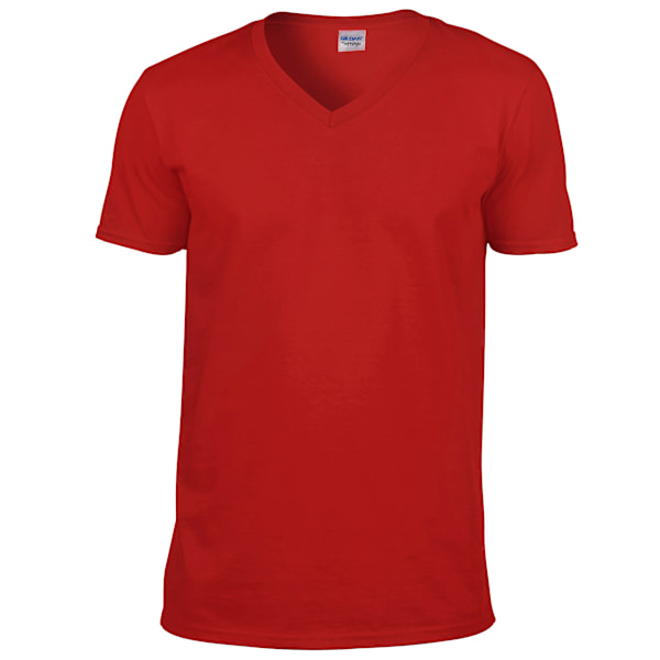 Gildan Soft Style V-halsad kortärmad T-shirt 2XL Röd Red 2XL