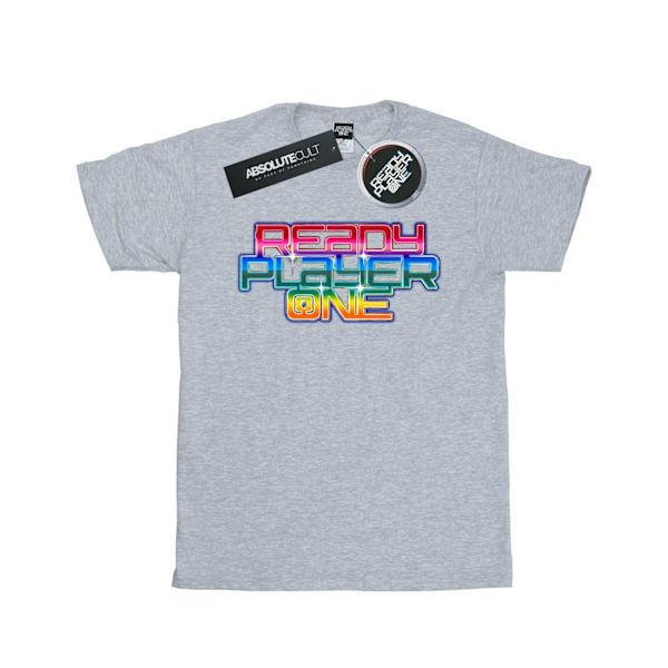 Ready Player One Dam/Dam Rainbow Logo Bomull Boyfriend T-shirt Sports Grey M