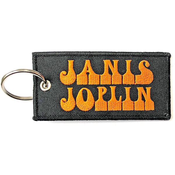 Janis Joplin Logo Dubbelsidig Patch Nyckelring En Storlek Svart/Orange Black/Orange One Size