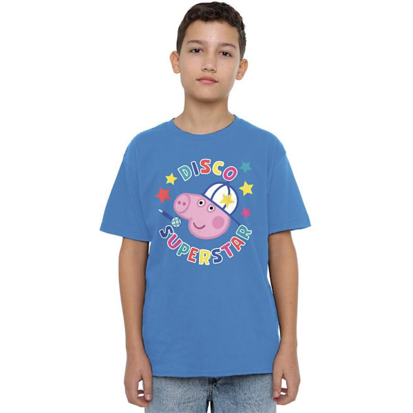 Greta Gris Barn/Kids Superstar George Pig Disco T-shirt 12- Turquoise 12-13 Years
