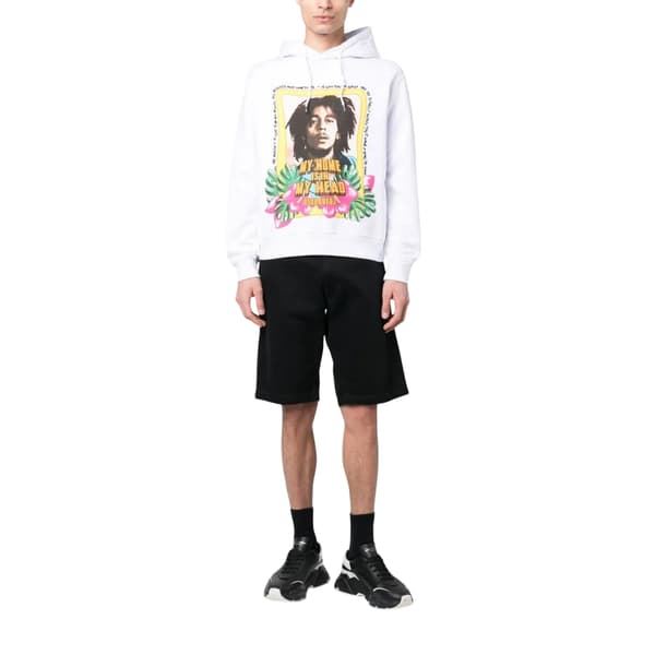 DSquared2 Bob Marley Hoodie för män M Vit White M