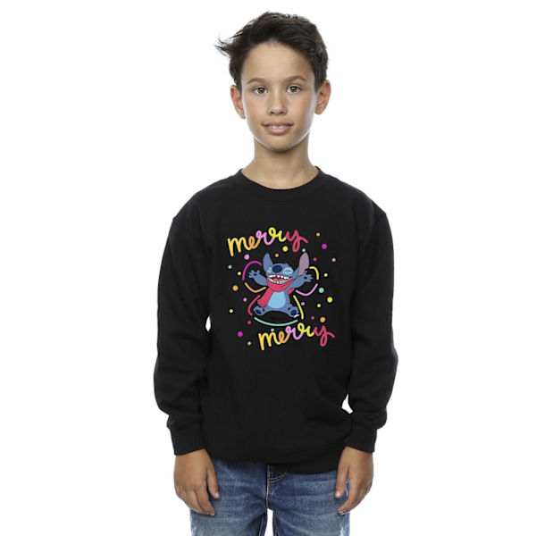 Disney Boys Lilo & Stitch Merry Rainbow Sweatshirt 12-13 år Black 12-13 Years