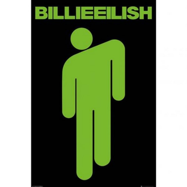 Billie Eilish Stickman Poster One Size Svart/Grön Black/Green One Size